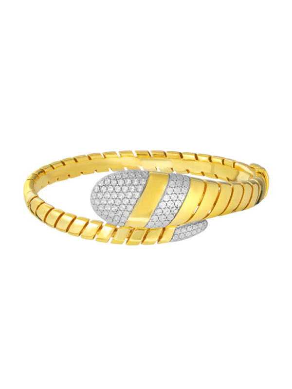 TOMEI Diamond Cut Collection Bangle, Yellow Gold 916