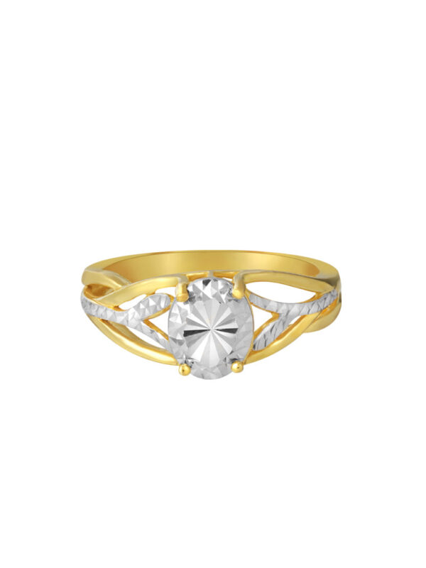 TOMEI Dual-Tone Ring, Yellow Gold 916