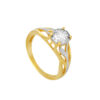 TOMEI Dual-Tone Ring, Yellow Gold 916