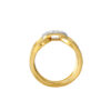 TOMEI Dual-Tone X-Shaped Ring, Yellow Gold 916