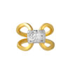 TOMEI Dual-Tone X-Shaped Ring, Yellow Gold 916