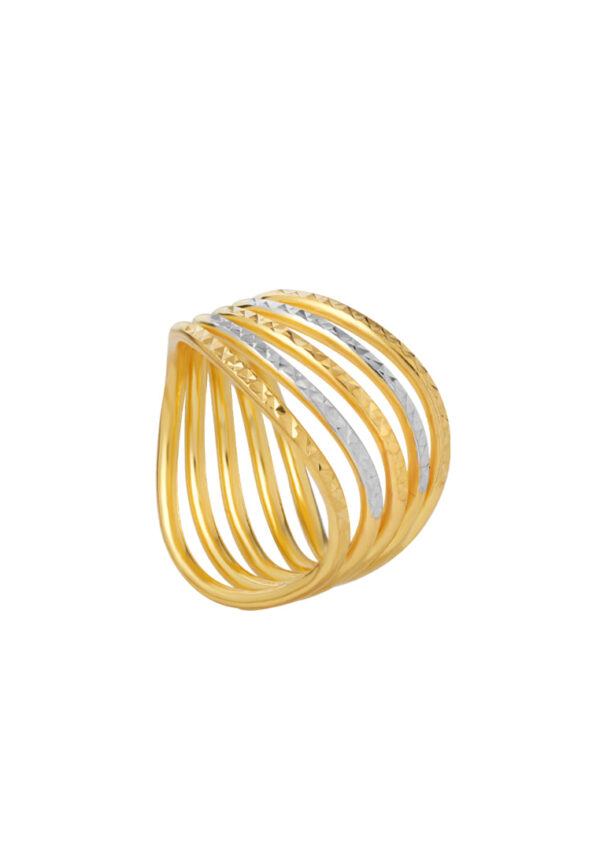 TOMEI Dual-Tone Ring, Yellow Gold 916