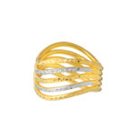 TOMEI Dual-Tone Ring, Yellow Gold 916