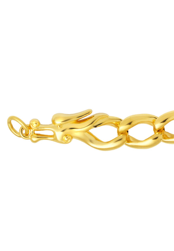 TOMEI Dragon Head Linked Bracelet, Yellow Gold 999 (5D)