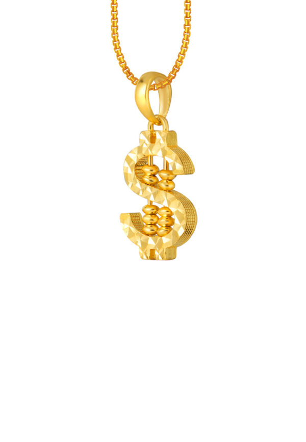 TOMEI Dollar Symbol Abacus Pendant, Yellow Gold 916