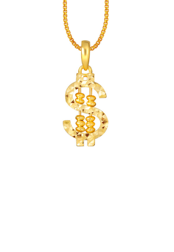 TOMEI Dollar Symbol Abacus Pendant, Yellow Gold 916