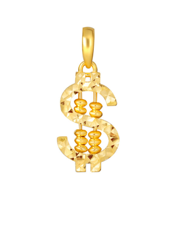 TOMEI Dollar Symbol Abacus Pendant, Yellow Gold 916