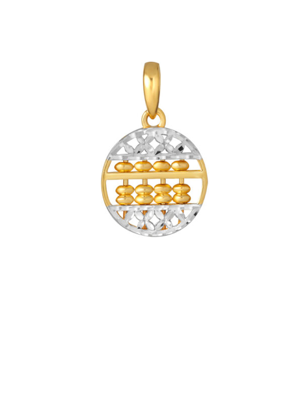 TOMEI Dual-Tone Round Abacus Pendant, Yellow Gold 916