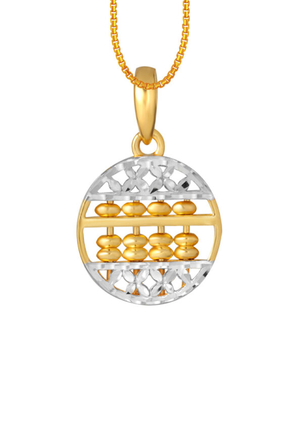 TOMEI Dual-Tone Round Abacus Pendant, Yellow Gold 916