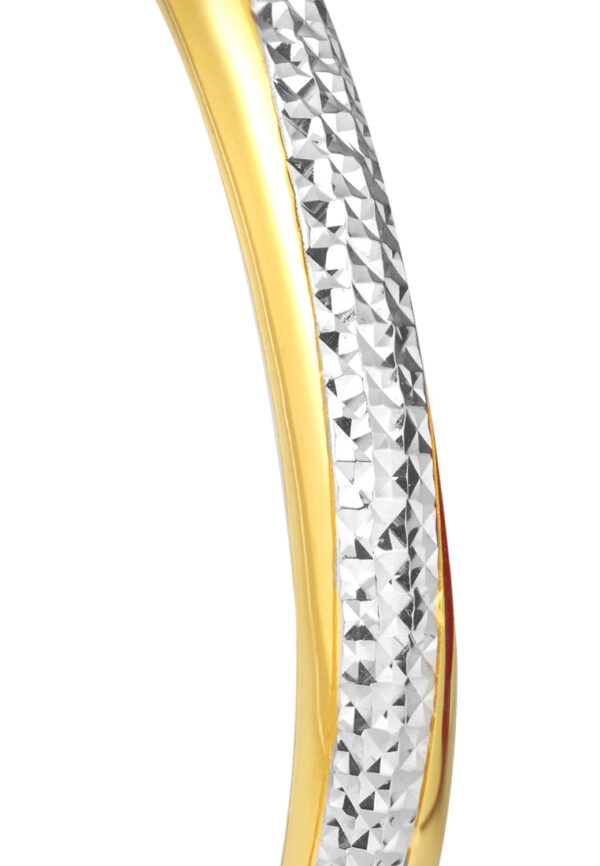 TOMEI Dual-Tone Bangle, Yellow Gold 916
