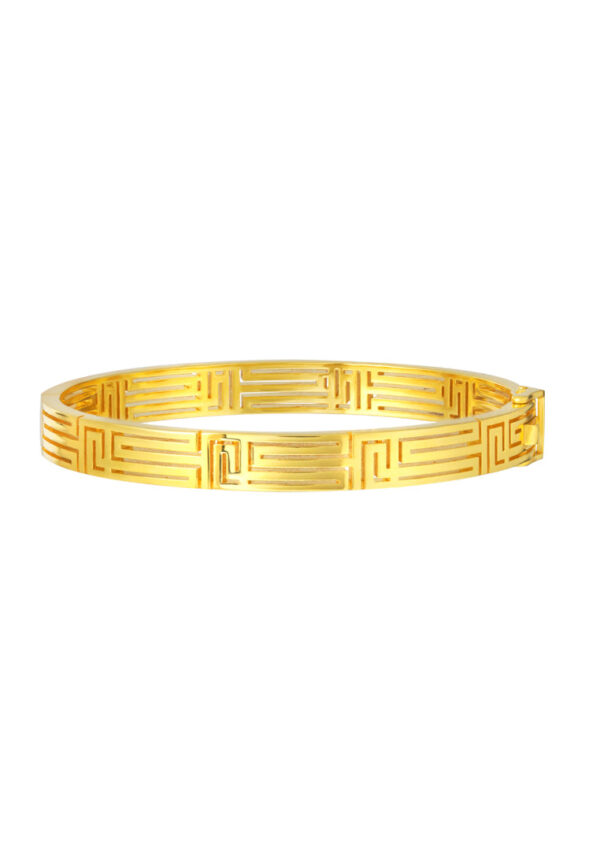 TOMEI Meander Pattern Bangle, Yellow Gold 916