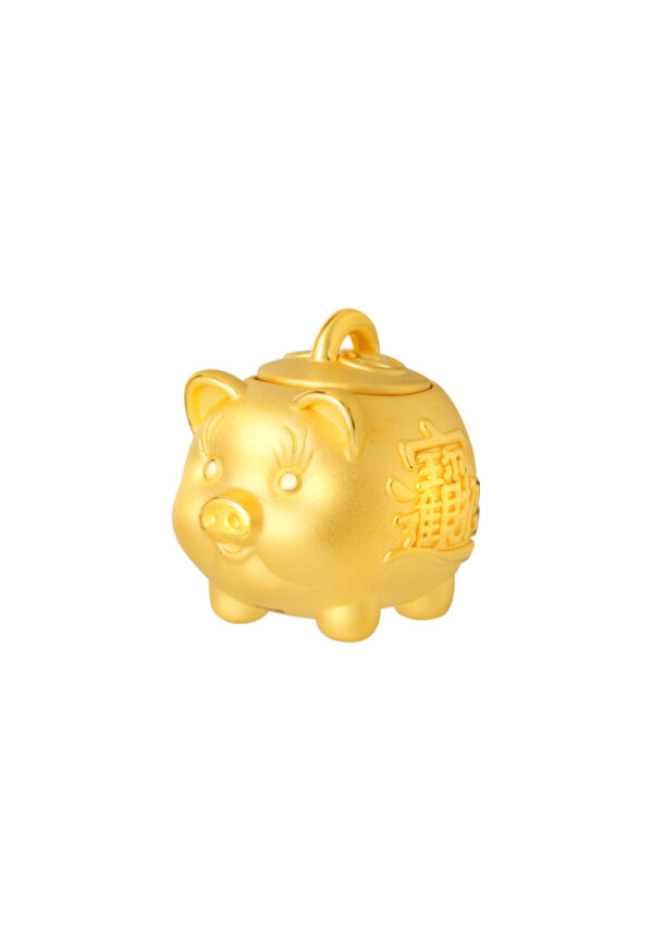 TOMEI Piggy Bank Wealth Ornaments, Yellow Gold 916