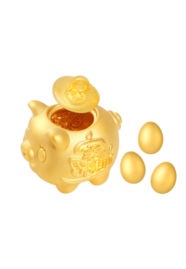 TOMEI Piggy Bank Wealth Ornaments, Yellow Gold 916
