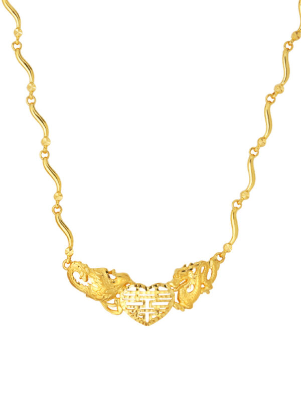 TOMEI Dragon & Phoenix Love Necklace, Yellow Gold 916