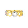 TOMEI Dual-Tone Oxagon Ring, Yellow Gold 916