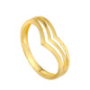 TOMEI  Layered V Ring, Yellow Gold 916