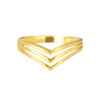 TOMEI  Layered V Ring, Yellow Gold 916
