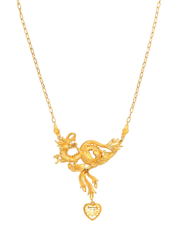 TOMEI Dragon Phoenix Necklace, Yellow Gold 916