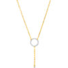 TOMEI Dual-Tone Circle & Bar Necklace, Yellow Gold 916