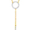 TOMEI Dual-Tone Circle & Bar Necklace, Yellow Gold 916