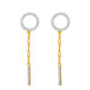TOMEI Dual-Tone Circle & Bar Drop Earrings, Yellow Gold 916