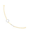 TOMEI Dual-Tone Circle & Bar Bracelet, Yellow Gold 916