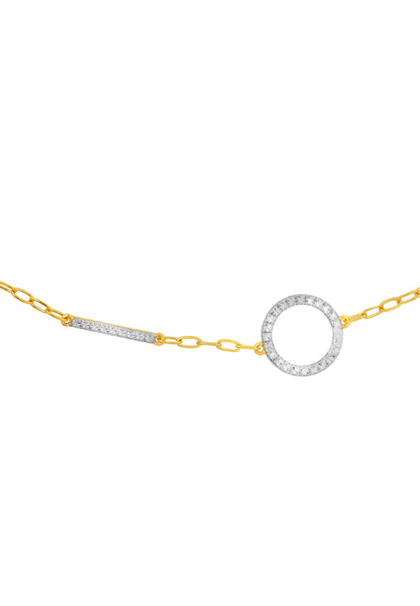 TOMEI Dual-Tone Circle & Bar Bracelet, Yellow Gold 916
