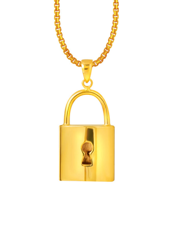 TOMEI Lusso Italia Padlock Pendant, Yellow Gold 916