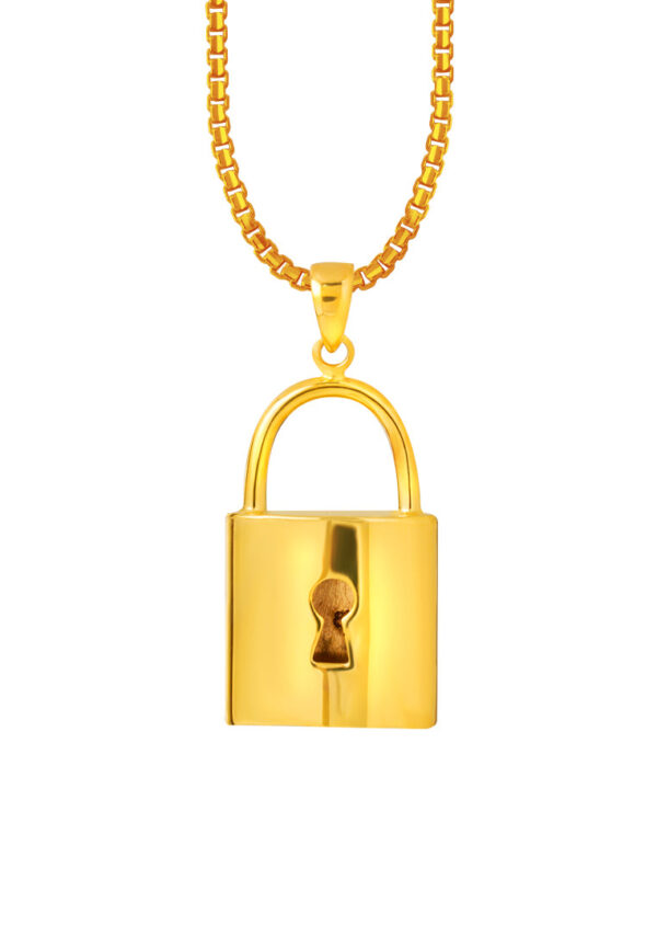 TOMEI Lusso Italia Padlock Pendant, Yellow Gold 916