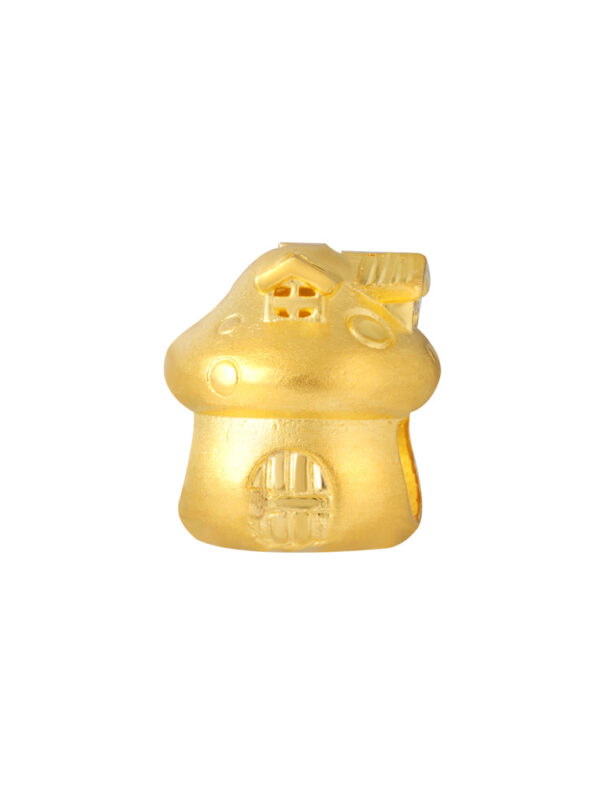 TOMEI Mushroom House Charm, Yellow Gold 916