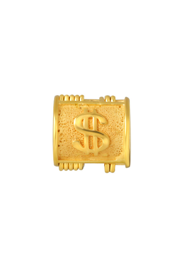 TOMEI Dollar Sign Abacus Rolling Charm, Yellow Gold 916