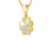 TOMEI Dual-Tone Flower Pendant, Yellow Gold 916