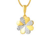 TOMEI Dual-Tone Flower Pendant, Yellow Gold 916