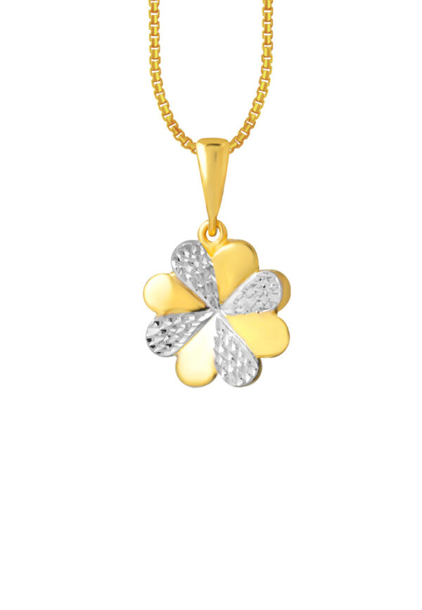 TOMEI Dual-Tone Flower Pendant, Yellow Gold 916