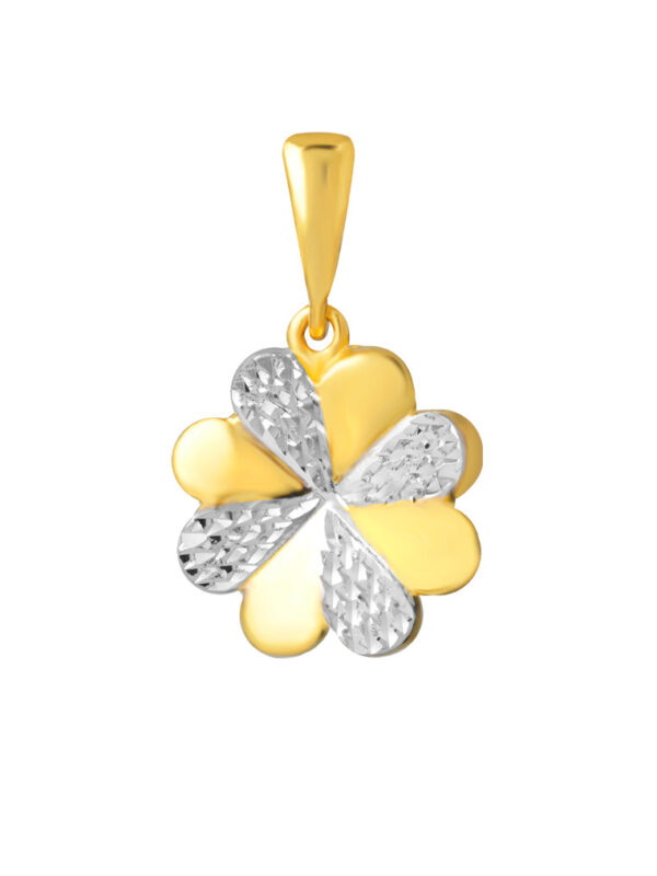 TOMEI Dual-Tone Flower Pendant, Yellow Gold 916