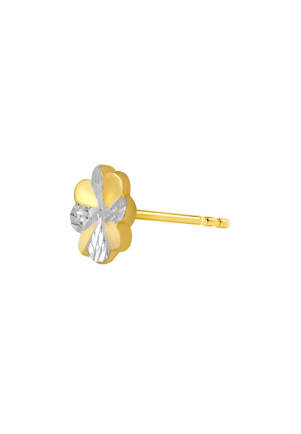 TOMEI Dual-Tone Flower Earrings, Yellow Gold 916