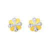 TOMEI Dual-Tone Flower Earrings, Yellow Gold 916