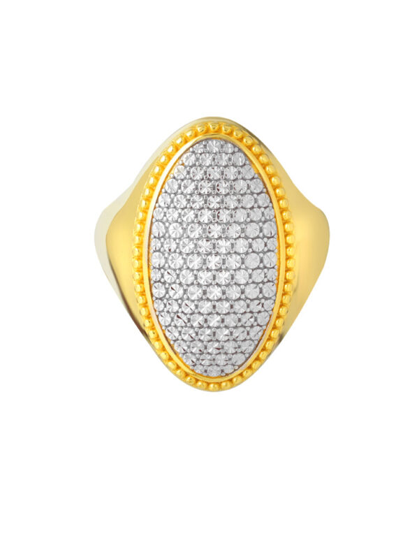 TOMEI Diamond Cut Collection Ellipse Ring, Yellow Gold 916