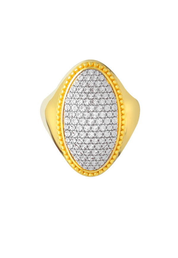 TOMEI Diamond Cut Collection Ellipse Ring, Yellow Gold 916