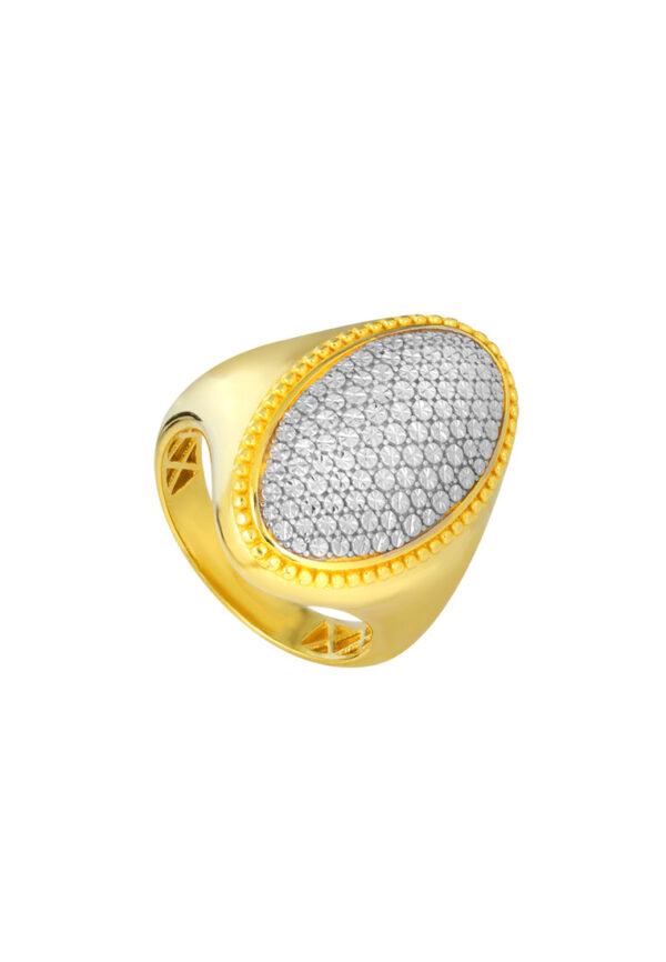 TOMEI Diamond Cut Collection Ellipse Ring, Yellow Gold 916