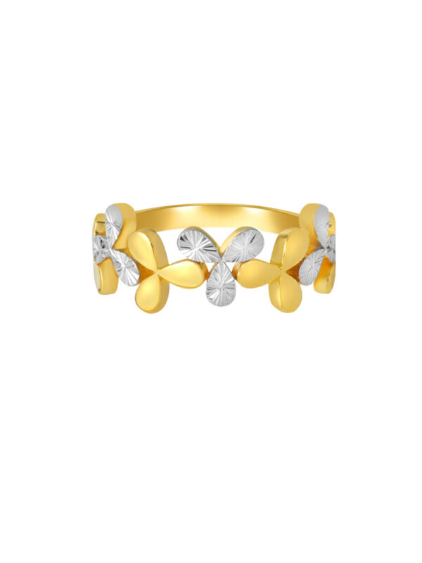 TOMEI Diamond Cut Collection Petally Ring, Yellow Gold 916