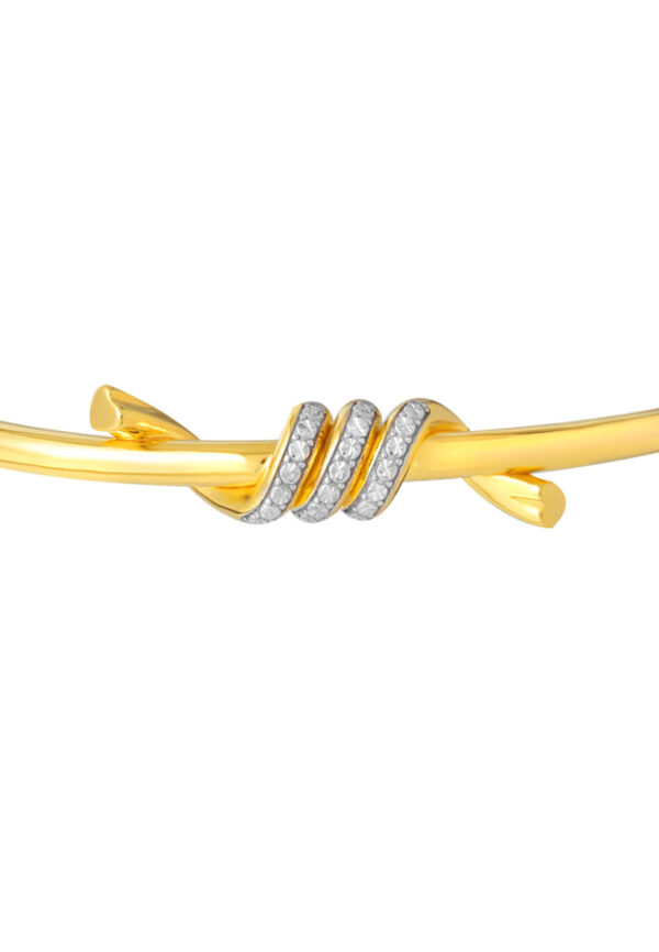 TOMEI Diamond Cut Collection Twisted Bangle, Yellow Gold 916