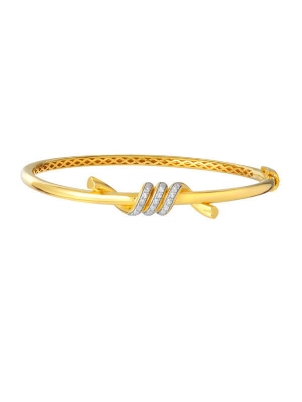 TOMEI Diamond Cut Collection Twisted Bangle, Yellow Gold 916