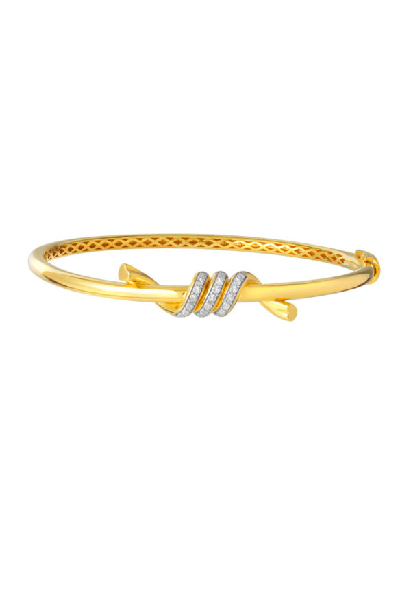 TOMEI Diamond Cut Collection Twisted Bangle, Yellow Gold 916