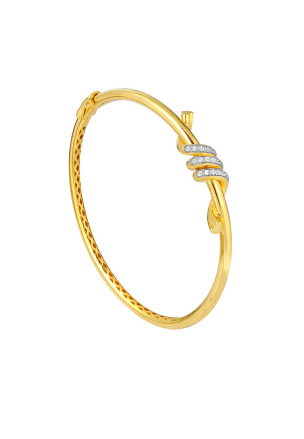 TOMEI Diamond Cut Collection Twisted Bangle, Yellow Gold 916