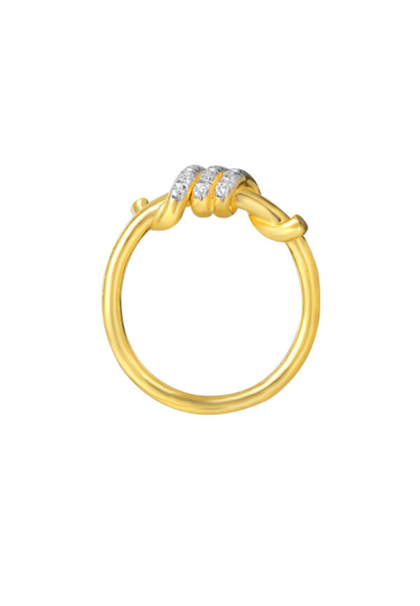 TOMEI Diamond Cut Collection Twisted Ring, Yellow Gold 916