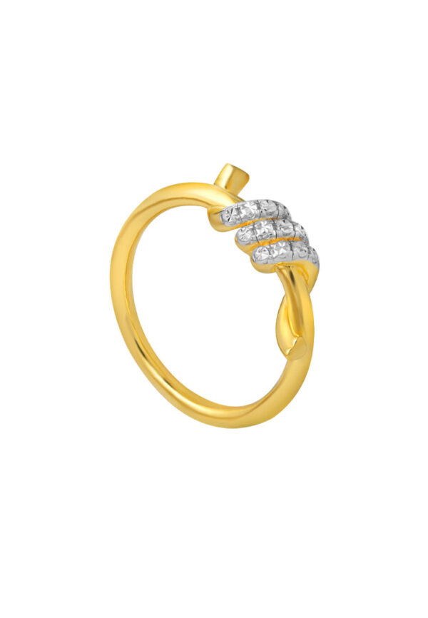 TOMEI Diamond Cut Collection Twisted Ring, Yellow Gold 916