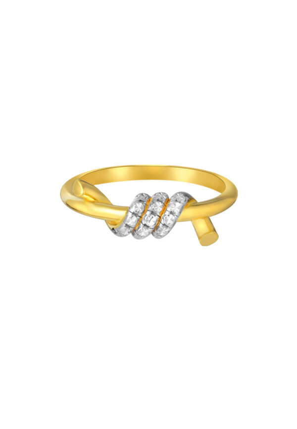 TOMEI Diamond Cut Collection Twisted Ring, Yellow Gold 916