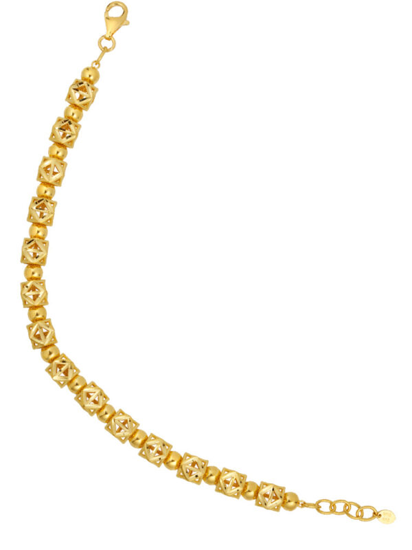 TOMEI Hexagon Beads Bracelet, Yellow Gold 916