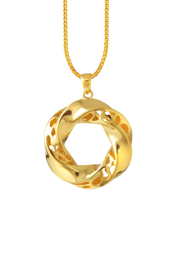 TOMEI Lusso Italia Swirly Pendant, Yellow Gold 916